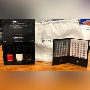 New Chanel 90 Nail Decals Manicure Set Red White Gel